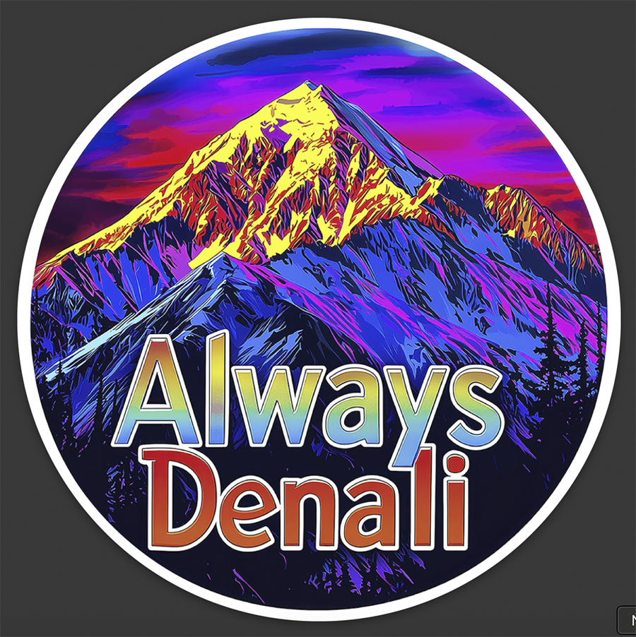 Always Denali Circle Sticker #1