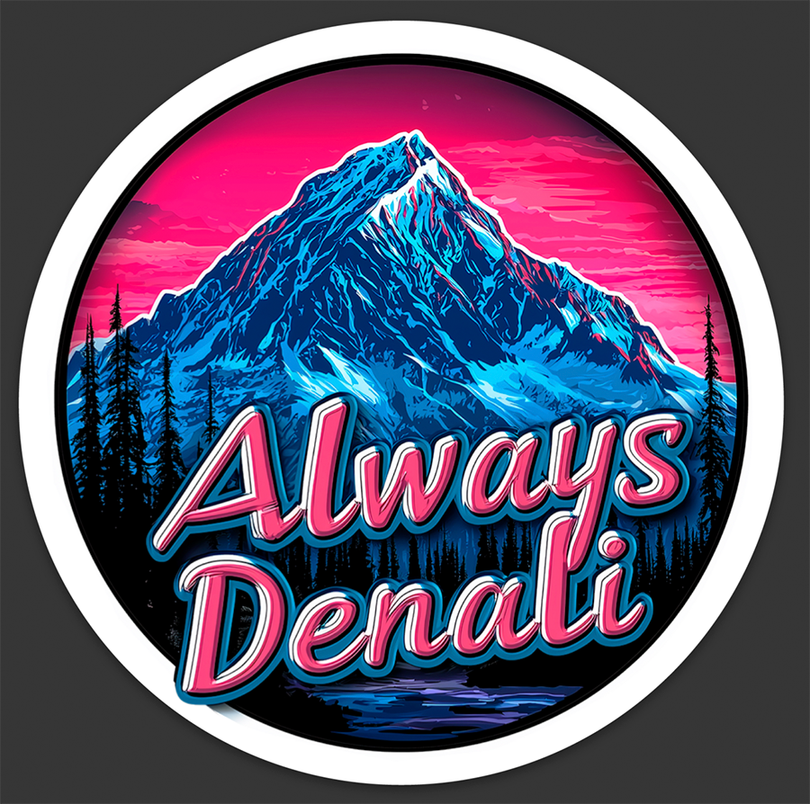 Always Denali Circle Sticker #2