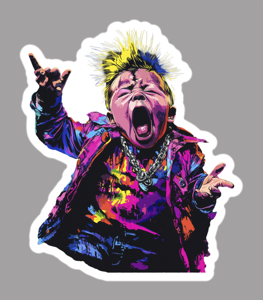 Lil' Punk Rocker Die-Cut Vinyl Sticker