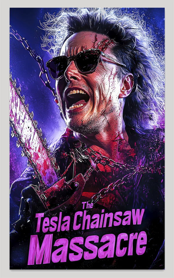 Tesla Chainsaw Massacre Sticker