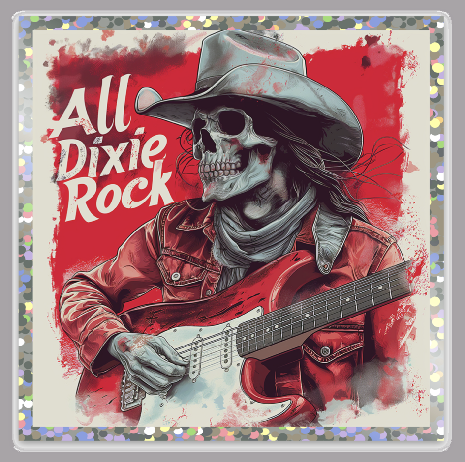 All Dixie Rock Glitter Sticker