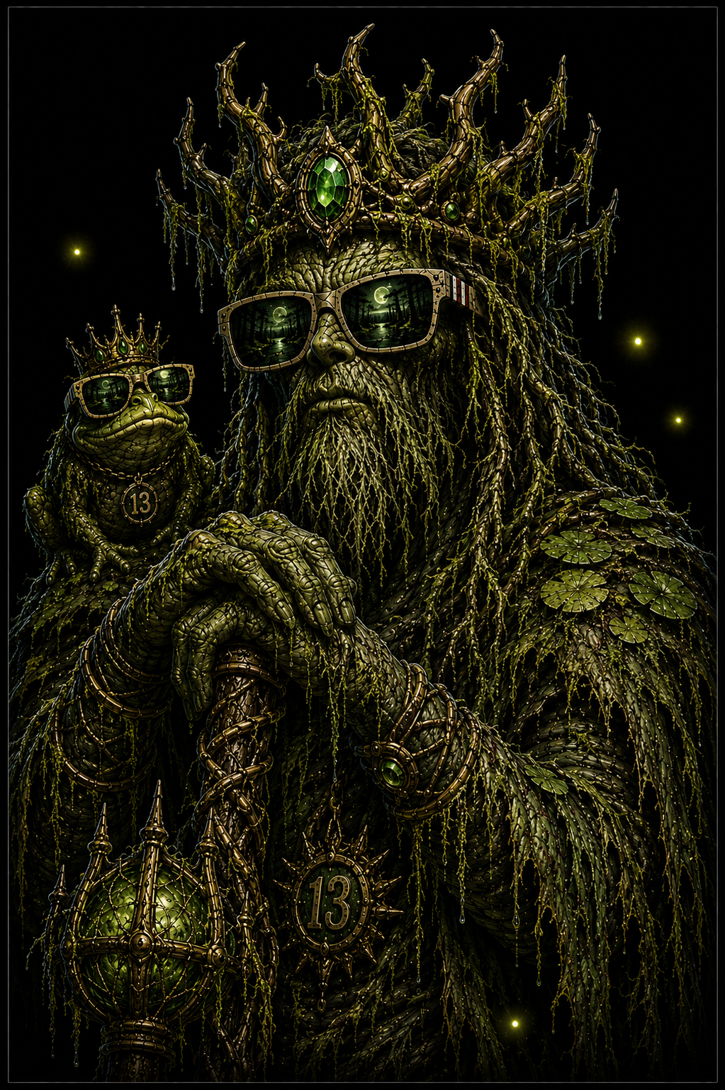 Swamp Creature Graphic Tee - Moss King Halloween T-Shirt