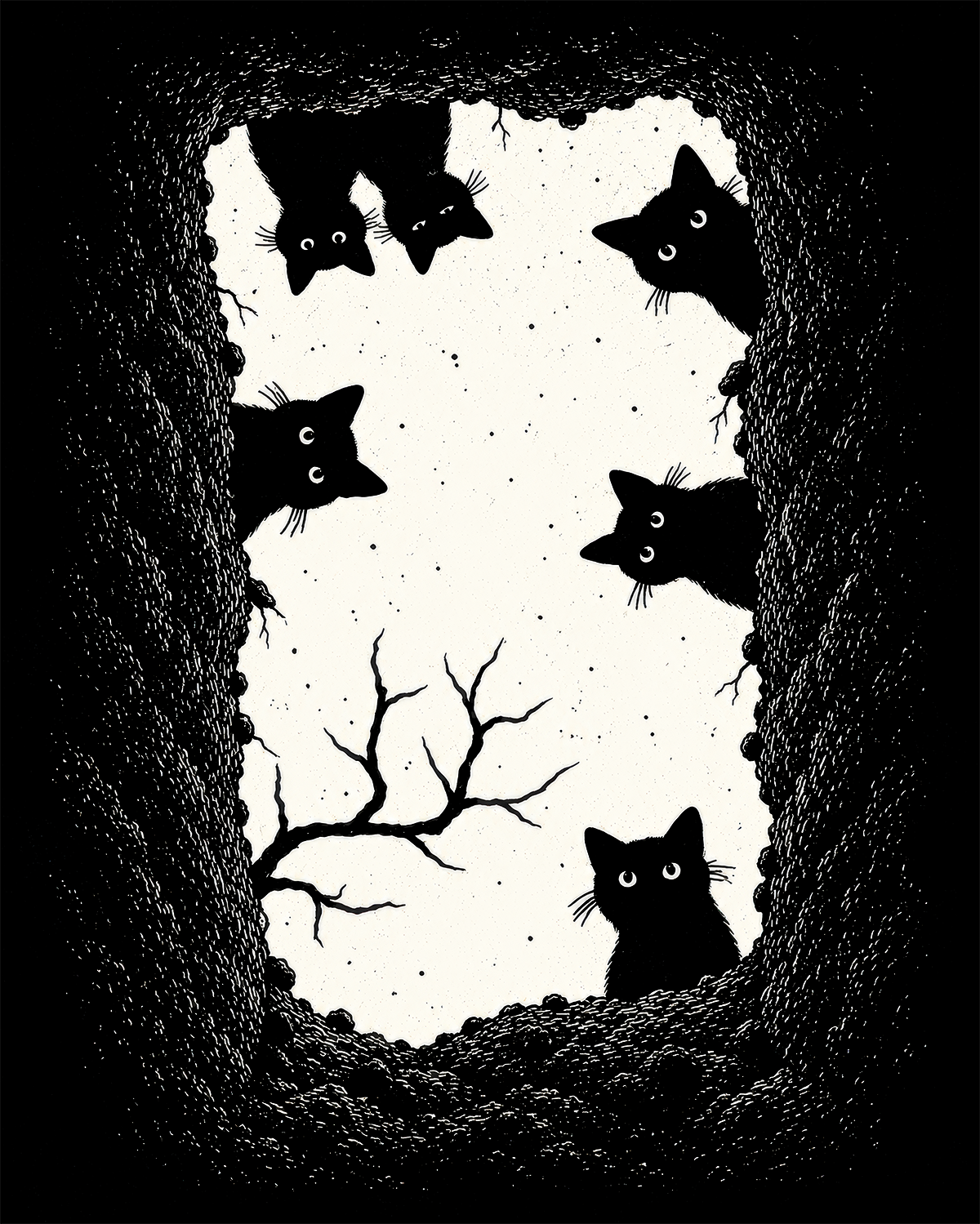 Grave Danger Graphic Tee - Black Cat Two-Sided T-Shirt
