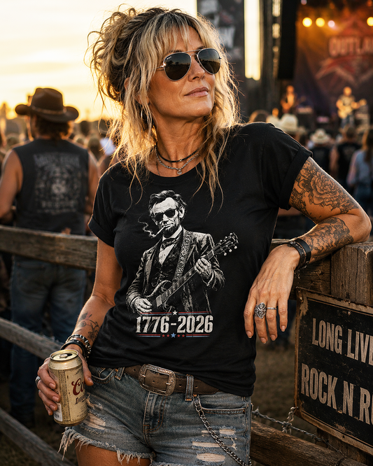 Honest Abe T-Shirt | Abraham Lincoln Guitar 1776 2026 America 250th Birthday Tee