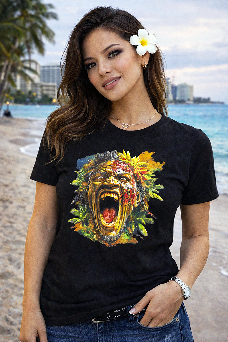 Roar of the Islands T-Shirt — Tropical Scream Art Graphic Tee